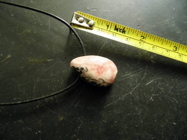 Kette, Lederband, Tropfen, Rhodochrosit, rosa, pink, Silber, Frauen, Männer, Unisex